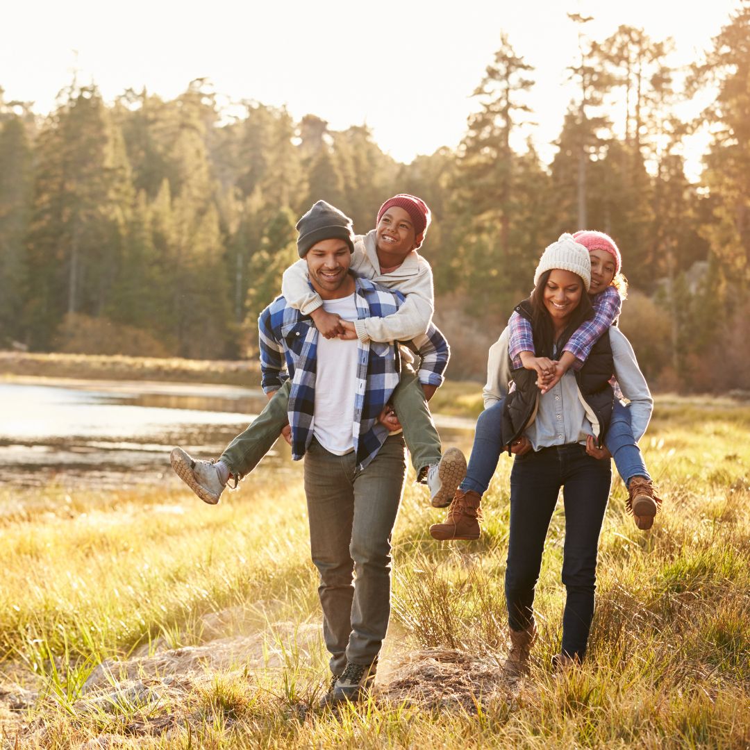 img of a family on a hike